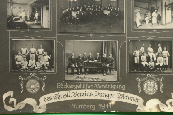 AK Nürnberg / 1911 / Foto / CVJM Christlicher Verein Junger Männer / Bäckergehilfen Vereinigung / Bäckerei / Sport